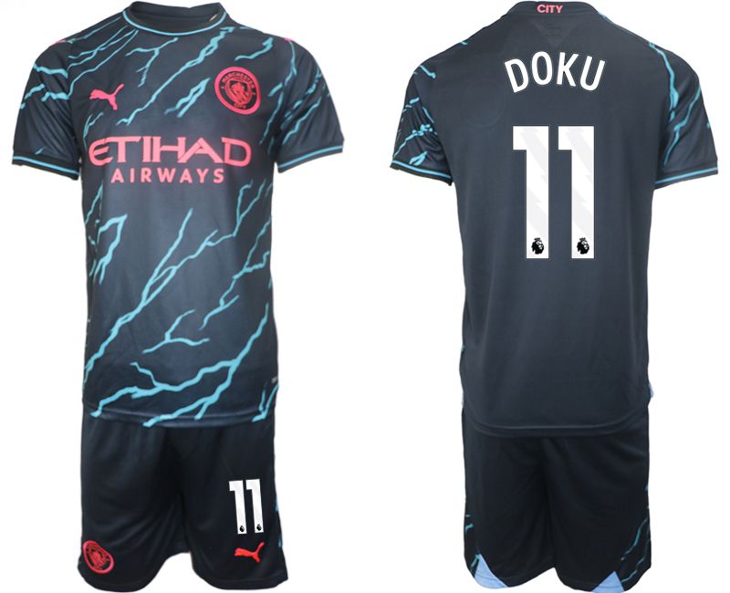 Men 2023-2024 Club Manchester City away blue #11 Soccer Jersey